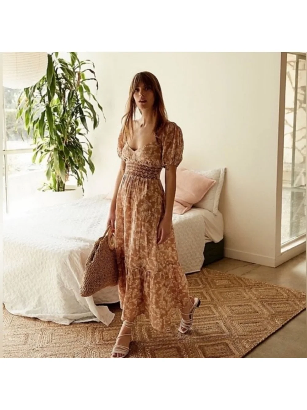 Free People Ellie Smocked Waist Maxi Dress